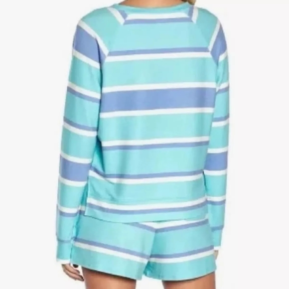 Wildfox Blue and White Striped Oversized Sweatshirt - Picture 3 of 5